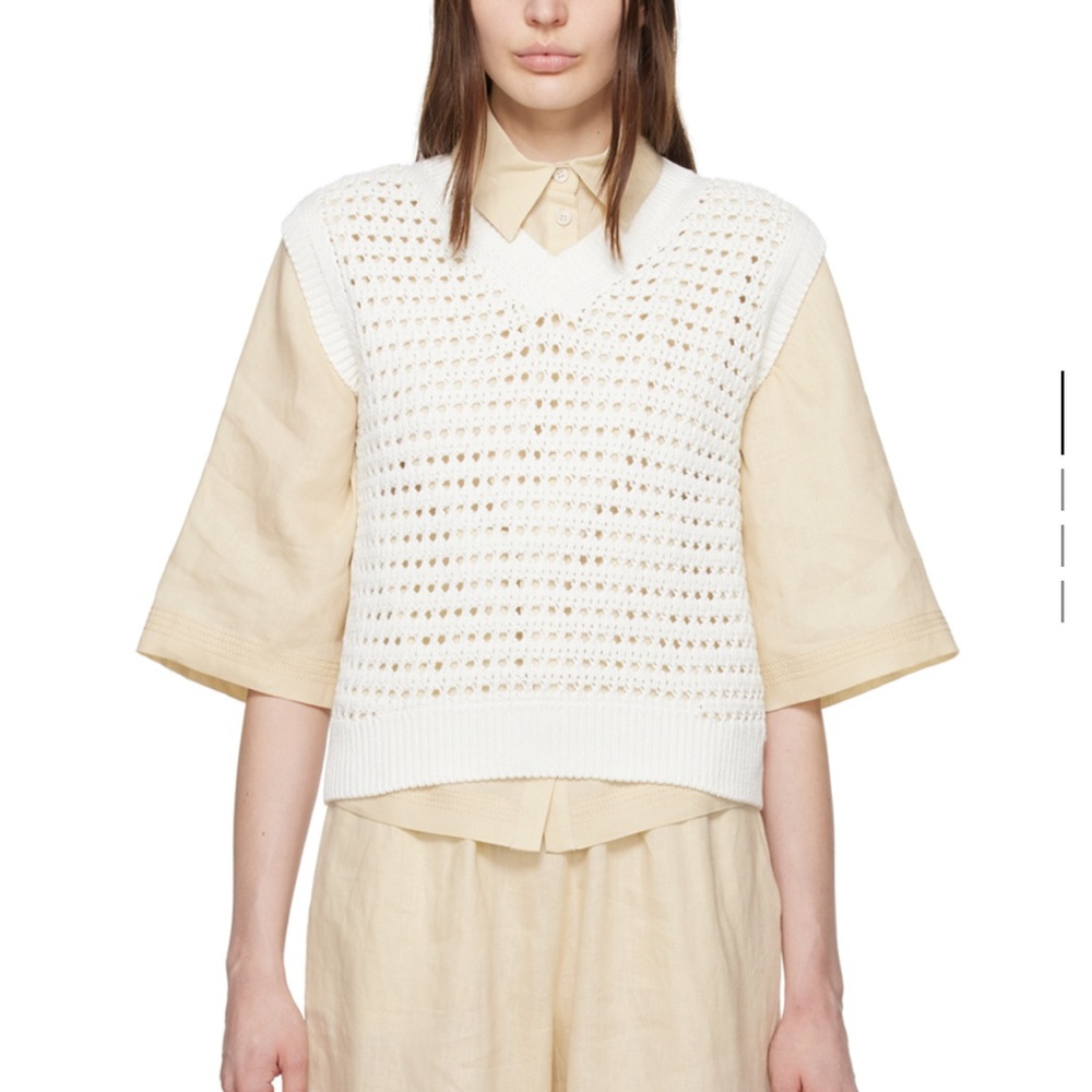 Max mara leisure white knit vest size XS
